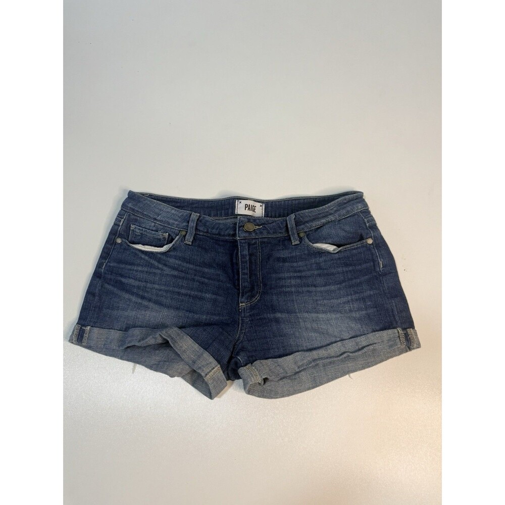 PAIGE Cut-Off Denim Shorts Women’s Size 29 Blue Cuffed Pockets Casual Summer